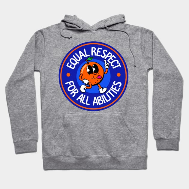 Equal Respect For All Abilities - Cute Orange Hoodie by Football from the Left